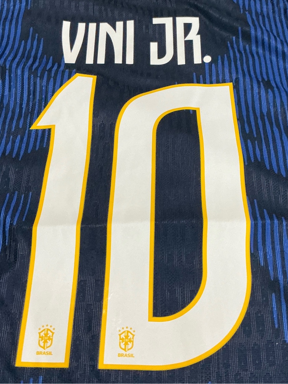 Jordan Brazil Vini Jr 10 Soccer Jersey Blue Aero-Fit 2026 World Cup Patch XL - Picture 7 of 9